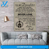 To My Daughter Spartan Canvas Print Wall Art - Matte Canvas