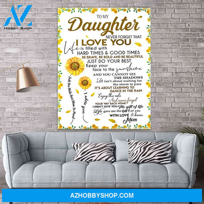 To My Daughter - Sunflower Canvas Print Wall Art - Matte Canvas