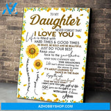 To My Daughter - Sunflower Canvas Print Wall Art - Matte Canvas