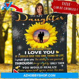 To my daughter Sunflower Fleece Blanket - Birthday Christmas Gift For Daughter From Dad