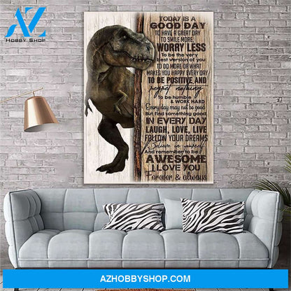 To My Daughter T Rex Canvas Print Wall Art - Gift For Kids - Matte Canvas