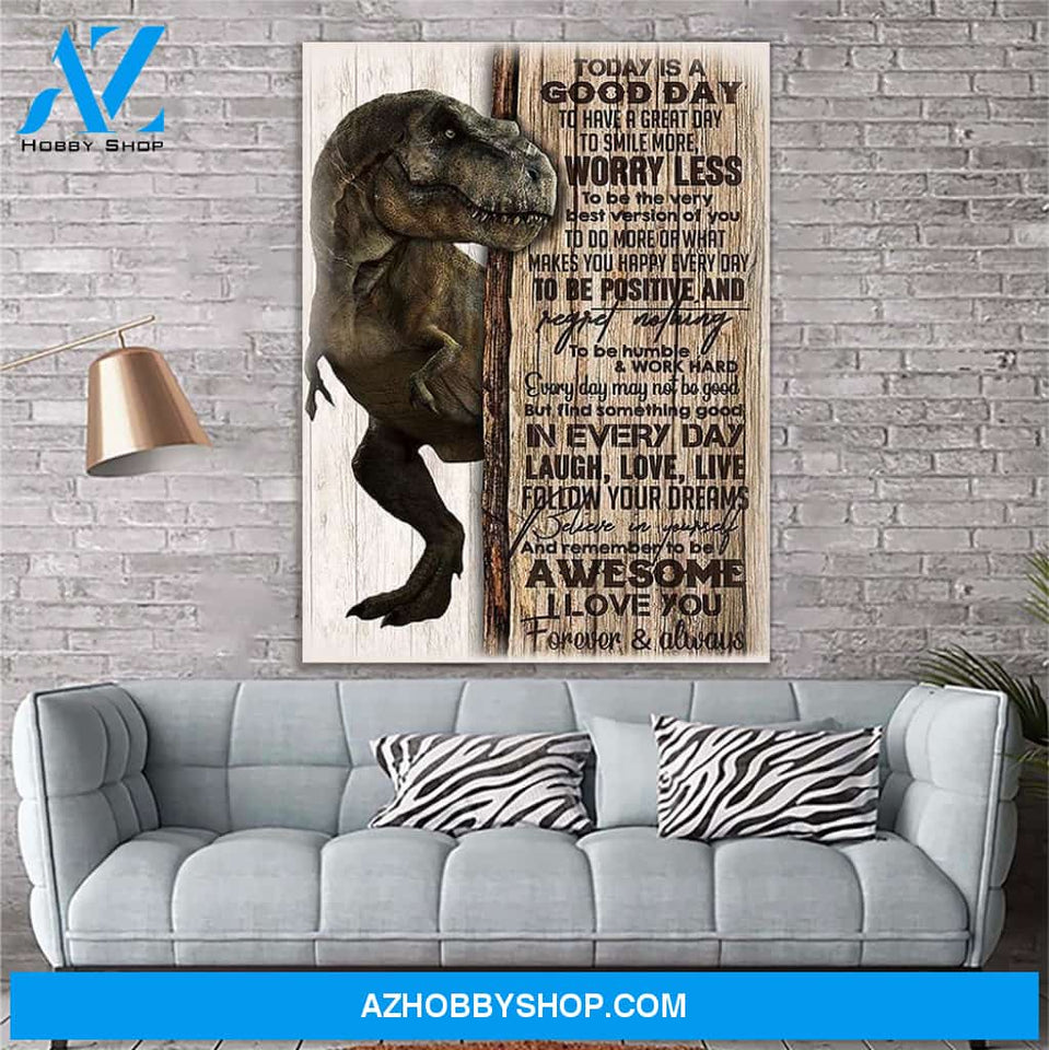 To My Daughter T Rex Canvas Print Wall Art - Gift For Kids - Matte Canvas
