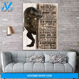 To My Daughter T Rex Canvas Print Wall Art - Gift For Kids - Matte Canvas