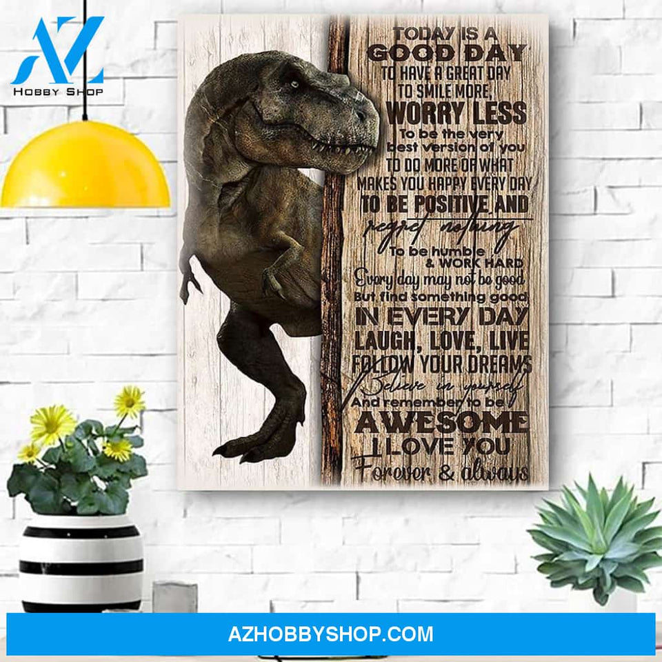 To My Daughter T Rex Canvas Print Wall Art - Gift For Kids - Matte Canvas