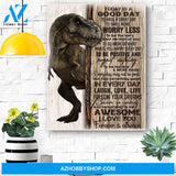 To My Daughter T Rex Canvas Print Wall Art - Gift For Kids - Matte Canvas