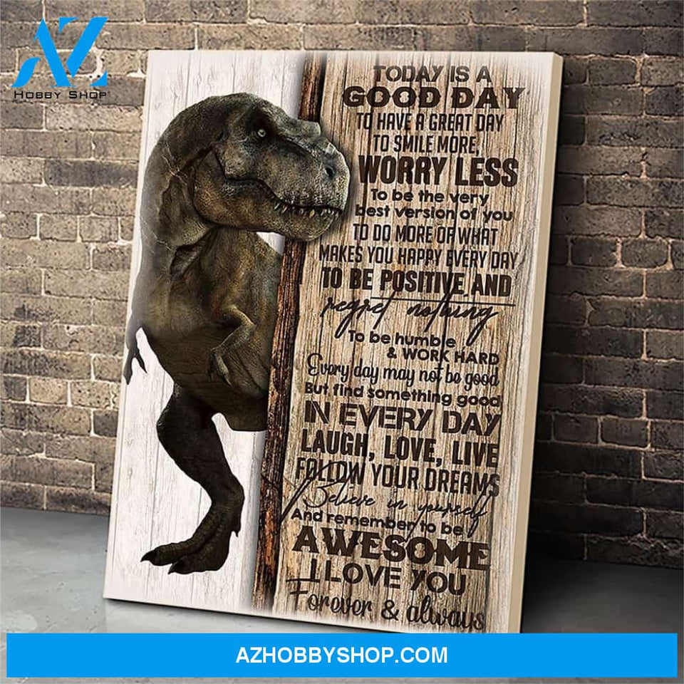 To My Daughter T Rex Canvas Print Wall Art - Gift For Kids - Matte Canvas