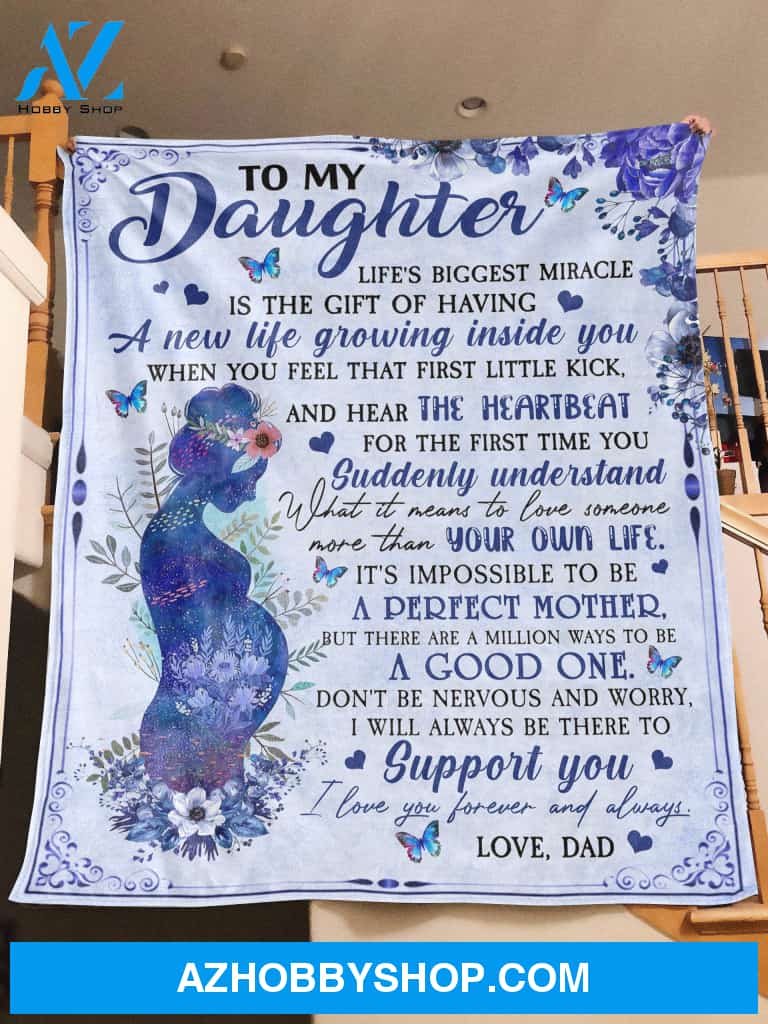  To My Daughter - The First Time Personalized Fleece Blanket