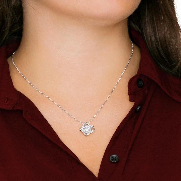 To My Beautiful Daughter My Little Girl Yesterday My Friend Today & My Precious Daughter Forever Love Knot Necklace