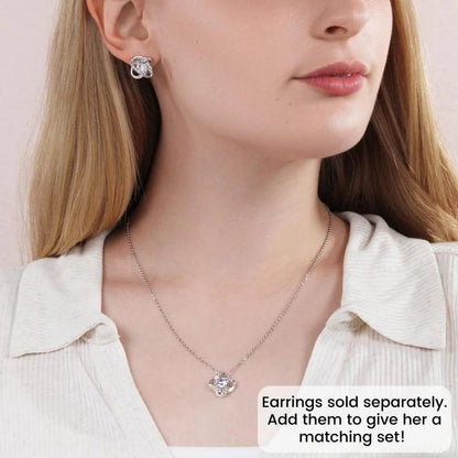 To My Beautiful Daughter My Little Girl Yesterday, My Friend Today & My Precious Daughter Forever Love Knot Necklace Love, Mom Love Knot Necklace LX343J