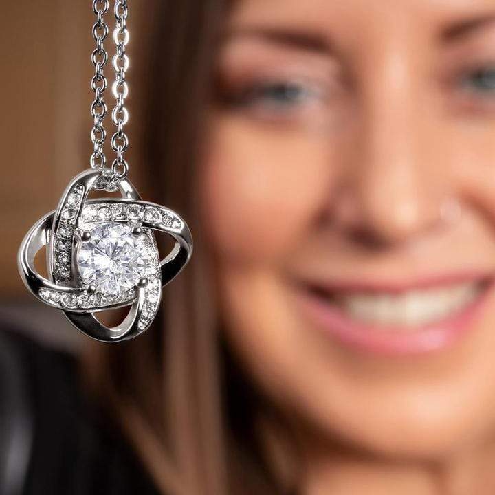 To My Beautiful Daughter My Little Girl Yesterday My Friend Today & My Precious Daughter Forever Love Knot Necklace