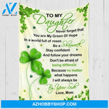 To My Daughter You Are My Shamrock St. Patrick's Day Blanket Gift For Daughter From Mom Home Decor Bedding Couch Sofa Soft and Comfy Cozy