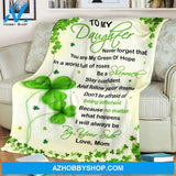 To My Daughter You Are My Shamrock St. Patrick's Day Blanket Gift For Daughter From Mom Home Decor Bedding Couch Sofa Soft and Comfy Cozy