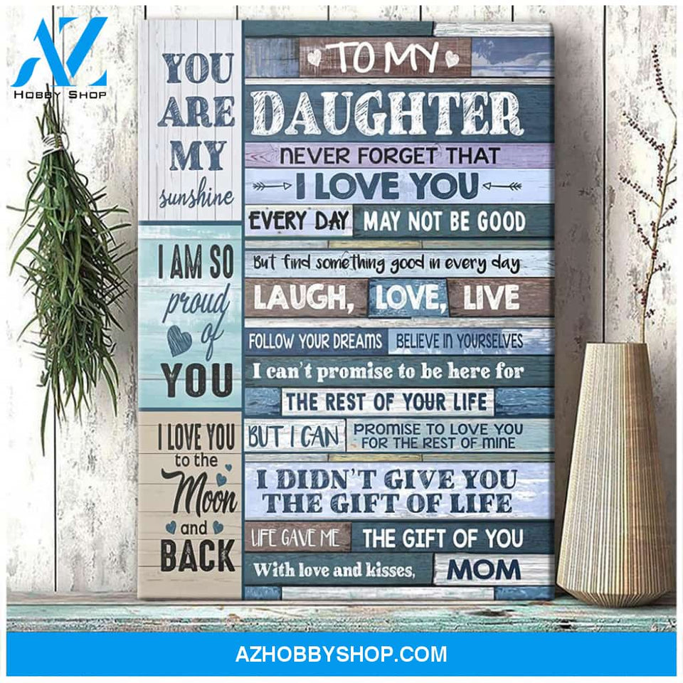 Top #34 To My Daughter You Are My Sunshine Canvas Wall Art, Wall Decor Visual Art