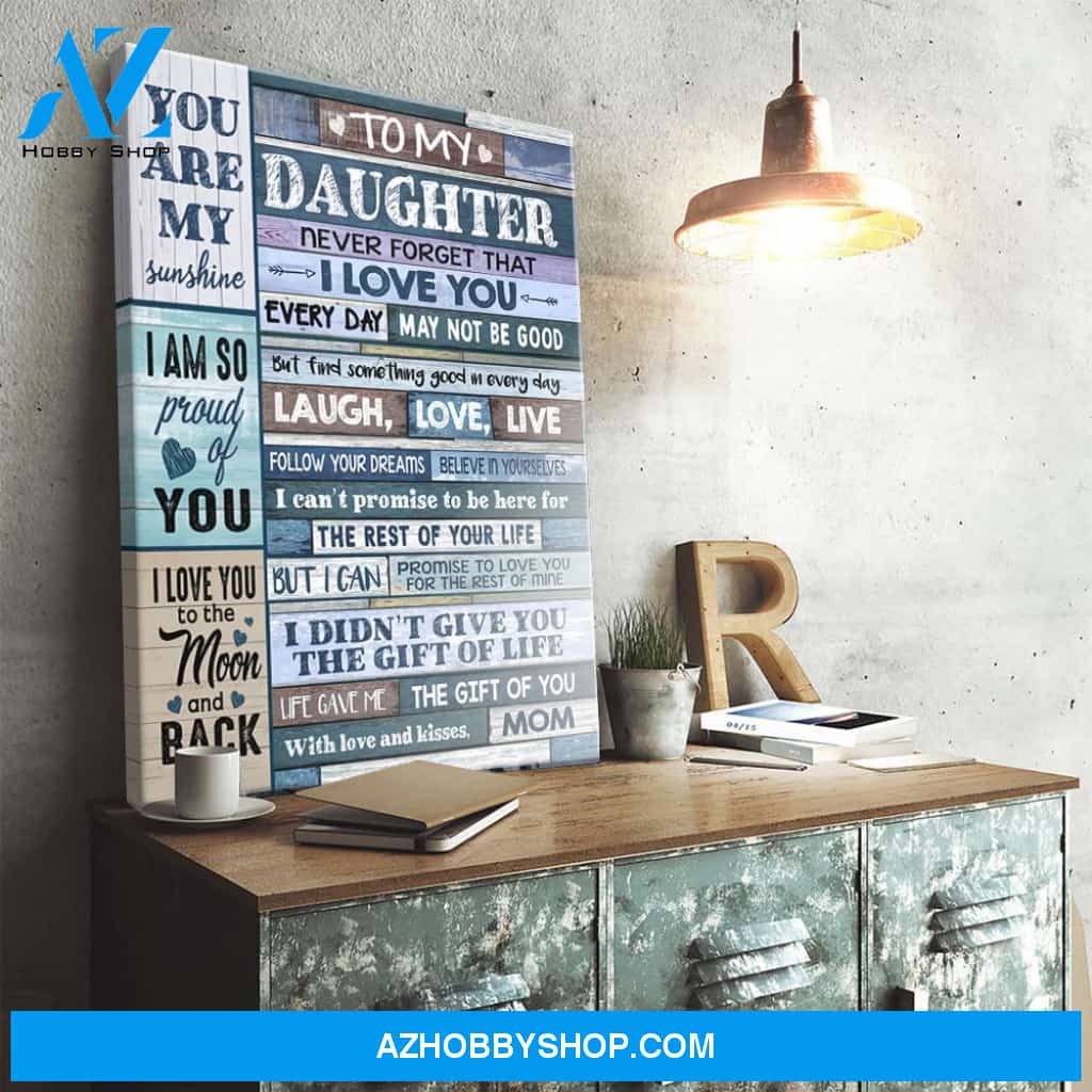 To My Daughter You Are My Sunshine Wall Hanging, Wall Decor Visual Art Mothers Day Gifts