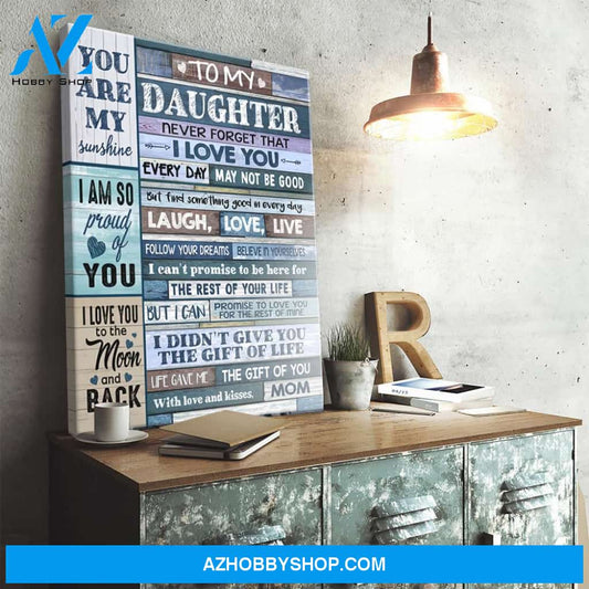 To My Daughter You Are My Sunshine Wall Hanging, Wall Decor Visual Art Mothers Day Gifts