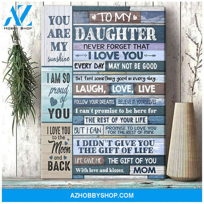 To My Daughter You Are My Sunshine Wall Hanging, Wall Decor Visual Art Mothers Day Gifts