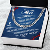 To My Dear Baseball Son - Cuban Link Necklace, Cuban Link Chain