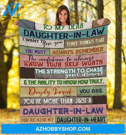 To My Dear Daughter In Law Fleece Blanket - Gift For Daughter In Law | Family Blanket