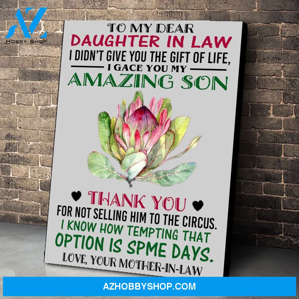 To My Dear Daughter In Law From Your Mother Canvas Print Wall Art - Matte Canvas