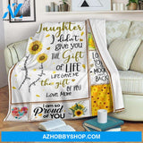 To My Dear Daughter Sunflower 2 Fleece Blanket - Gift For Daughter | Family Blanket