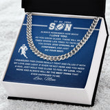 To My Dear Football Son - Cuban Link Necklace, Cuban Link Chain