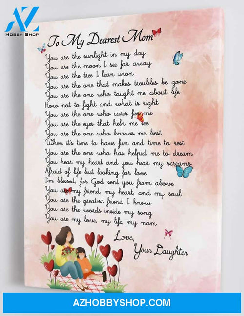 To My Dearest Mom - From Daughter - Mother's Day Framed Canvas DM002