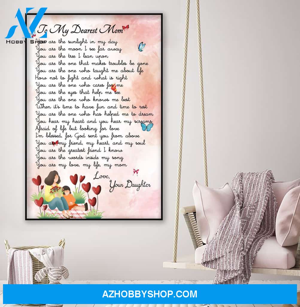 To My Dearest Mom - From Daughter - Mother's Day Framed Canvas DM002