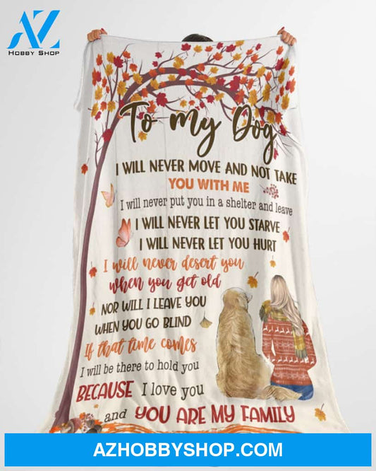 To My Dog I Love You And You Are My Family Blanket Gift for Dog Lovers Birthday Gift Home Decor Bedding Couch Sofa Soft and Comfy Cozy