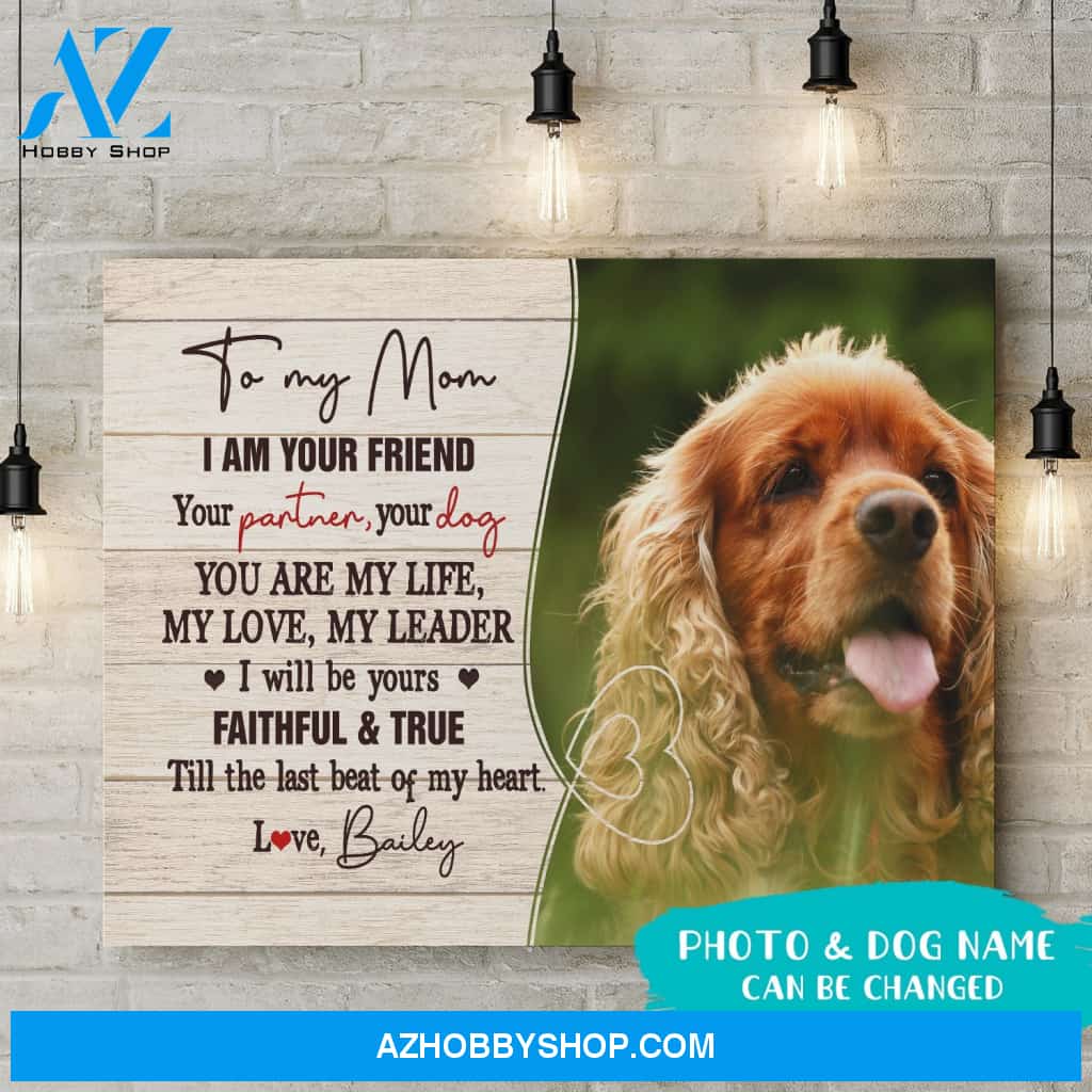 To My Dog Mom - Personalized Photo Custom Canvas - Gifts For Dog Lovers