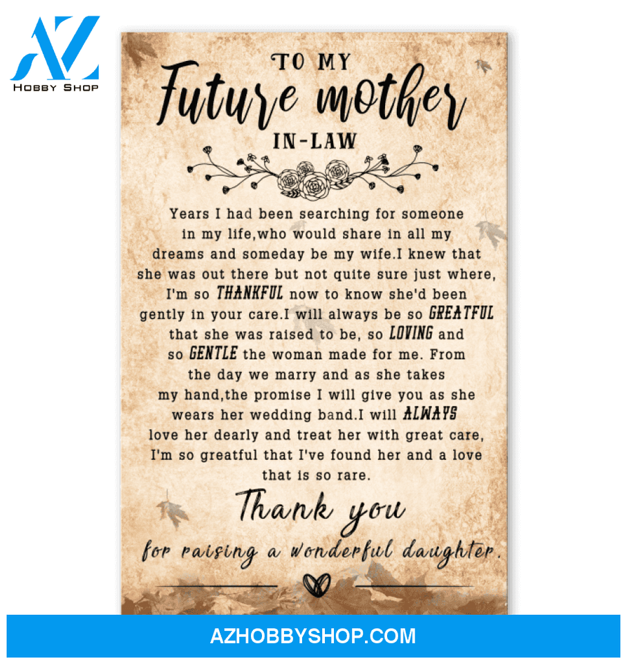 To My Future Mother In Law Canvas Gift For Mother In Law
