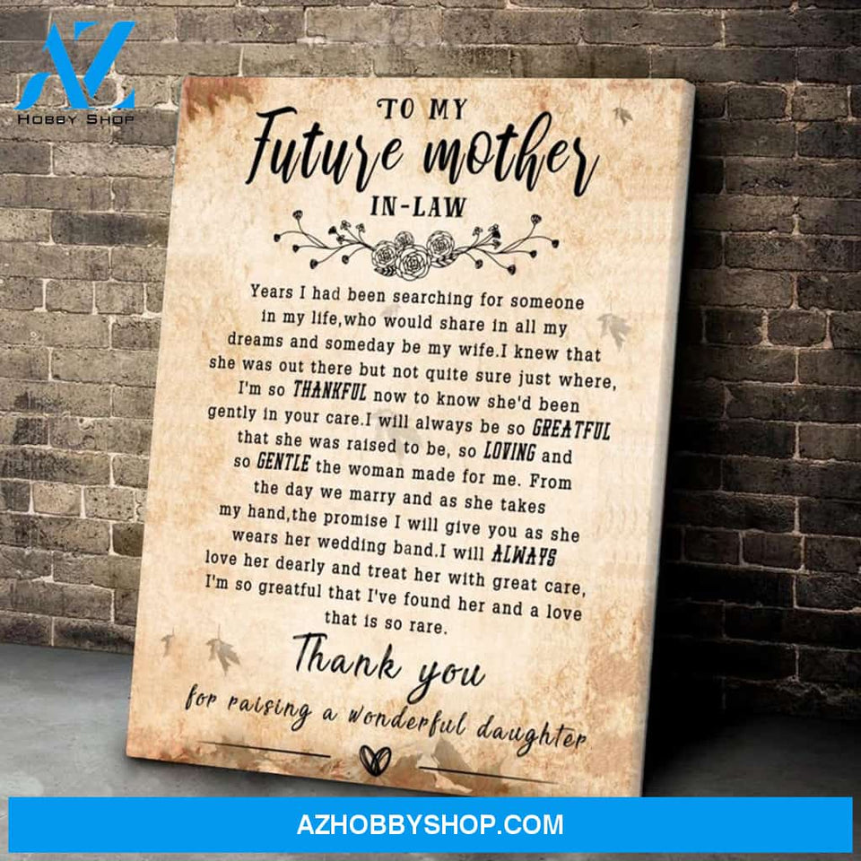 To My Future Mother In Law Canvas Gift For Mother In Law
