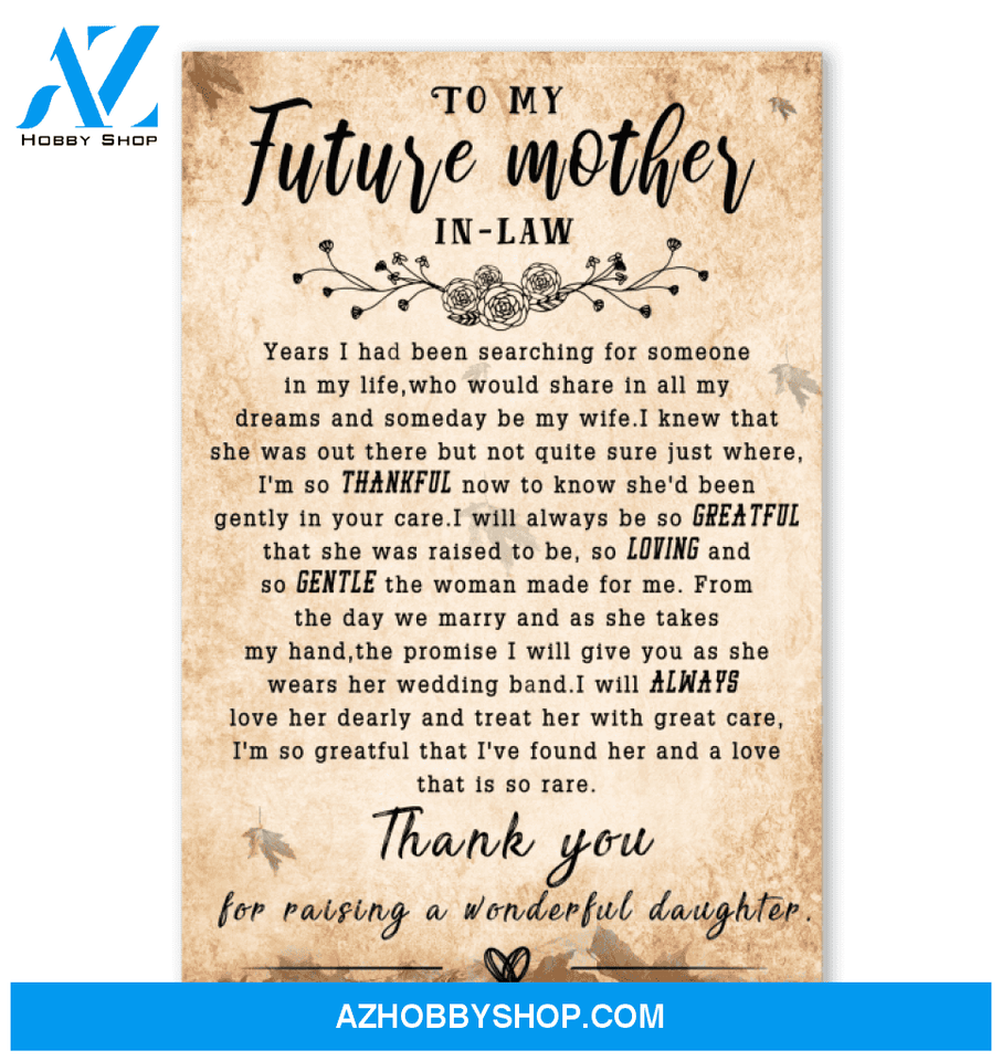 To My Future Mother In Law Canvas Gift For Mother In Law