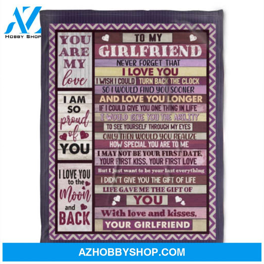 To My Girlfriend Blanket. You With Love And Kisses, You Girlfriend.Gift For Girlfriend From Boyfriend 