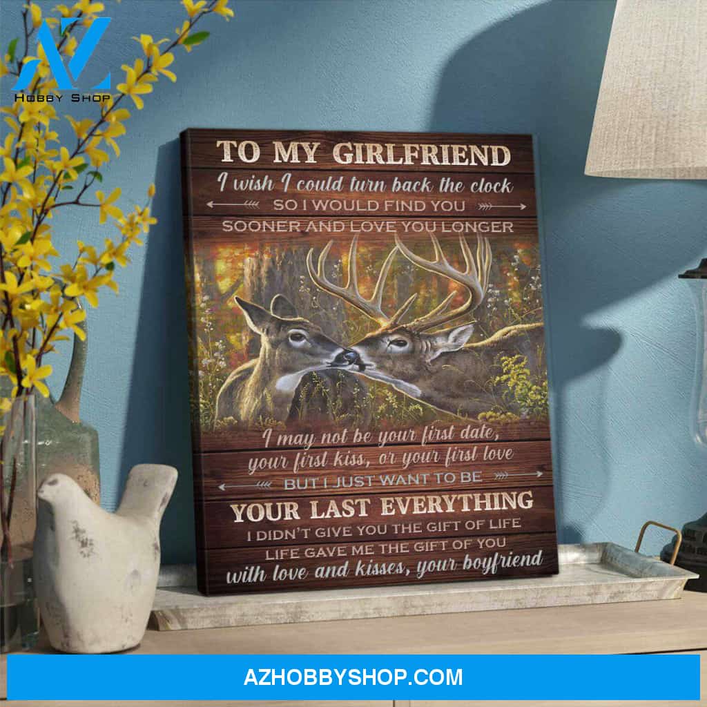 Personalized Canvas, To My Girlfriend I Wish I Could Turn Back The Clock Canvas Wall Art,Perfect Gift For Her And Him