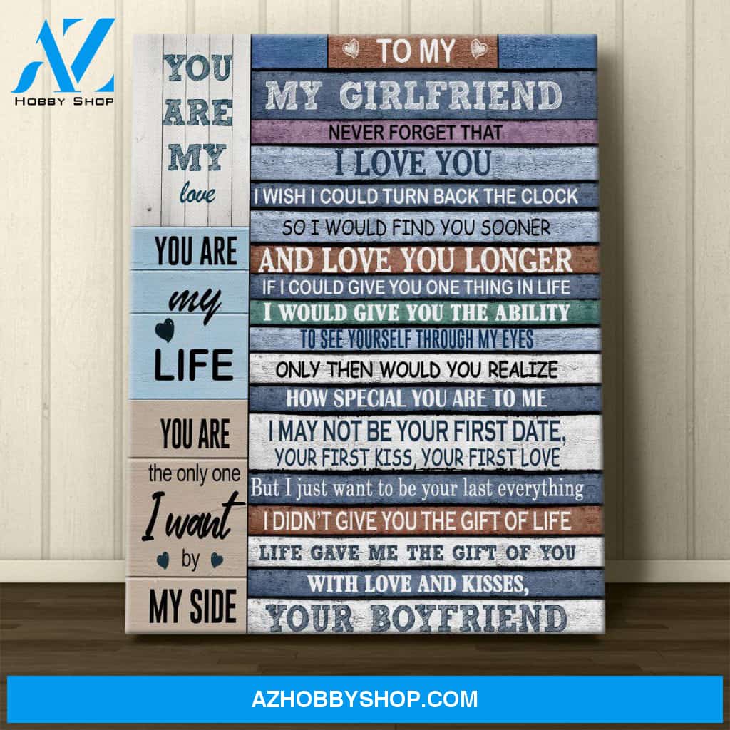 Personalized Canvas, To My Girlfriend Never Forget That I Love You Canvas Wall Art,Perfect Gift For Her and Him, Best Friend Gifts