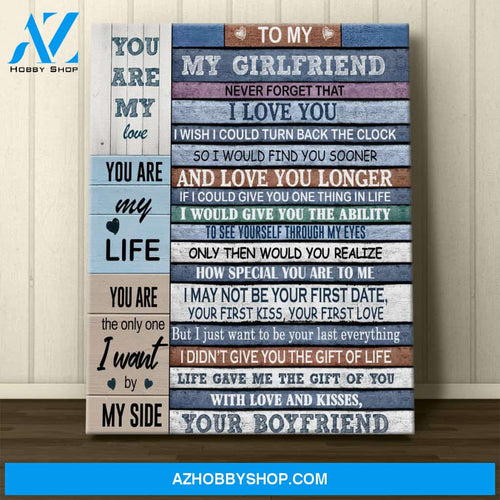 Personalized Canvas, To My Girlfriend Never Forget That I Love You Canvas Wall Art,Perfect Gift For Her and Him, Best Friend Gifts