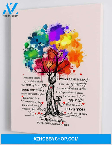 To My Goddaughter - From Godmother - Framed Canvas Gift MD009