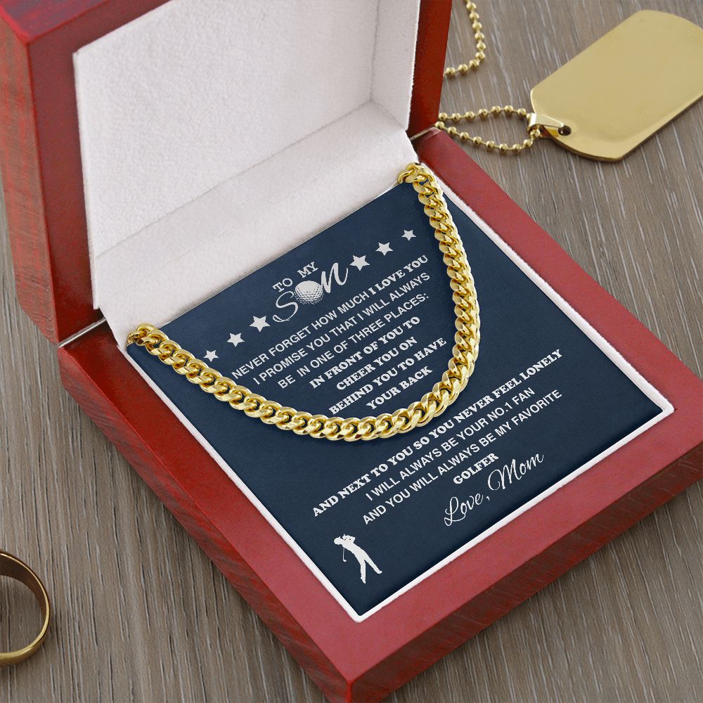 To My Golf Son - Cuban Link Necklace, Cuban Link Chain