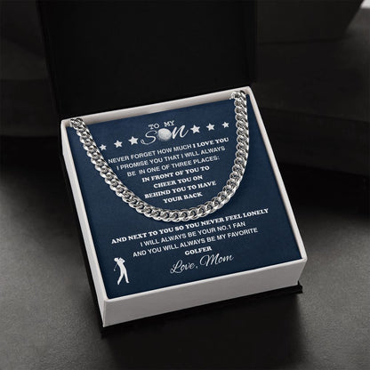 To My Golf Son - Cuban Link Necklace, Cuban Link Chain
