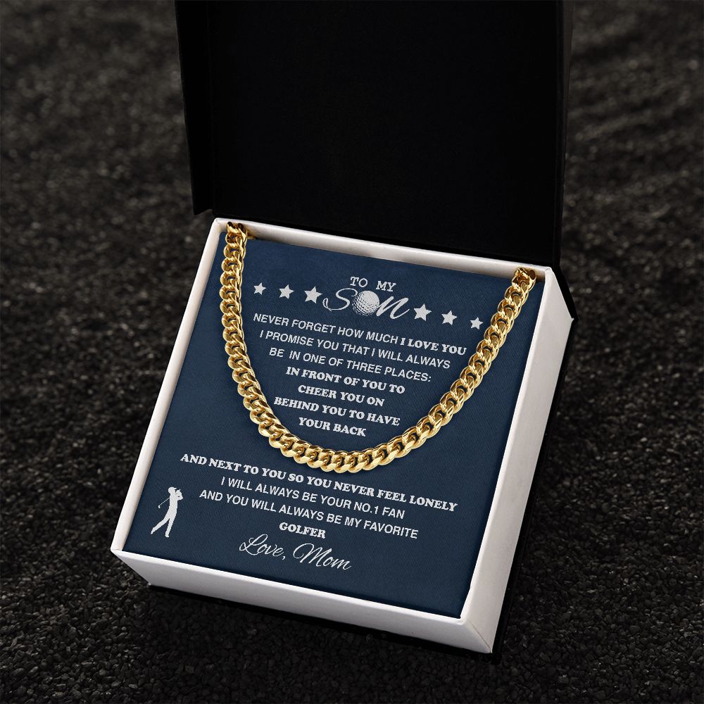 To My Golf Son - Cuban Link Necklace, Cuban Link Chain