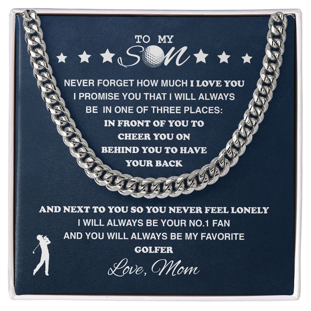 To My Golf Son - Cuban Link Necklace, Cuban Link Chain