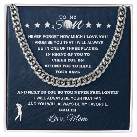 To My Golf Son - Cuban Link Necklace, Cuban Link Chain