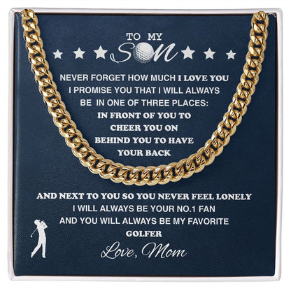 To My Golf Son - Cuban Link Necklace, Cuban Link Chain