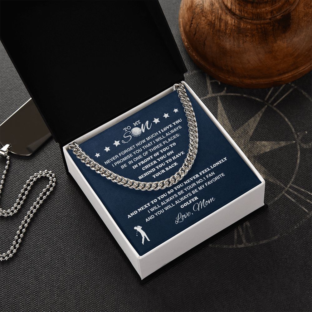 To My Golf Son - Cuban Link Necklace, Cuban Link Chain