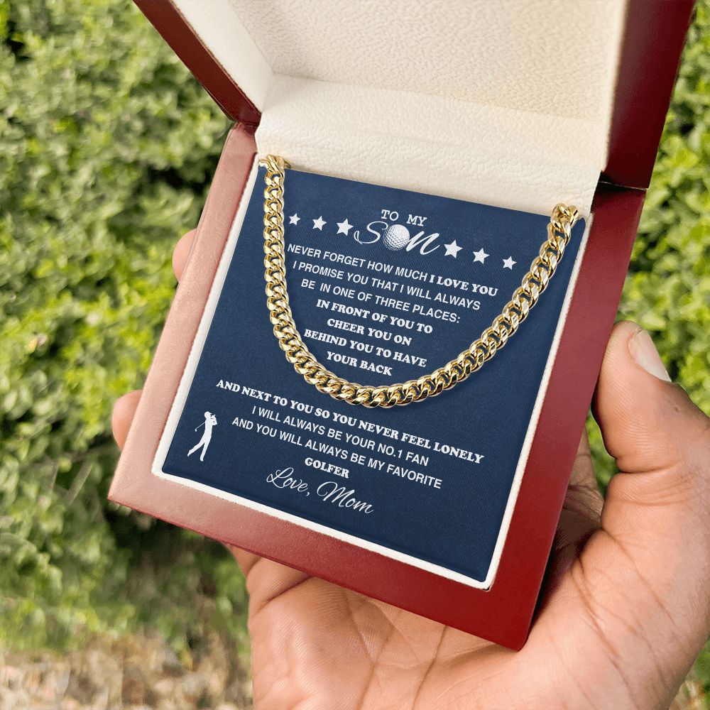 To My Golf Son - Cuban Link Necklace, Cuban Link Chain