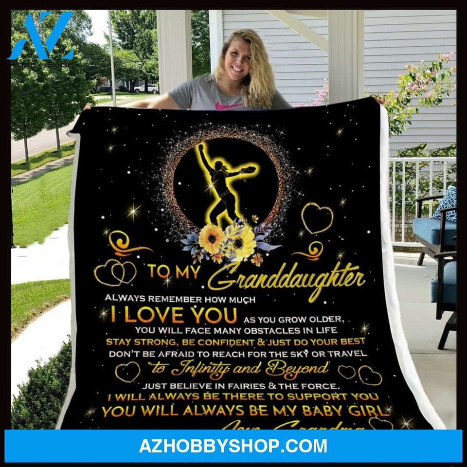 Personalized To My Granddaughter Baseball Fleece Blanket From Grandma Always Remember How much I Love You Great Customized Blanket For Birthday Christmas Thanksgiving