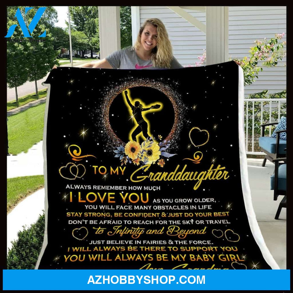 Personalized To My Granddaughter Baseball Fleece Blanket From Grandma Always Remember How much I Love You Great Customized Blanket For Birthday Christmas Thanksgiving
