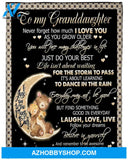 Personalized To My Granddaughter Bear Fleece Blanket I'll Always Be With You Great Customized Blanket For Birthday Christmas Thanksgiving