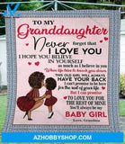 Personalized To My Granddaughter Black Girl Fleece Blanket From Grandma Never Forget That I Love You Great Customized Blanket For Birthday Christmas Thanksgiving