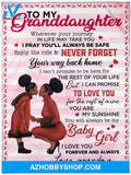 Personalized to My Granddaughter Black Girl Fleece Blanket from Grandma Never Forget That Your Way Back Home Great Customized Blanket for Birthday Christmas Thanksgiving